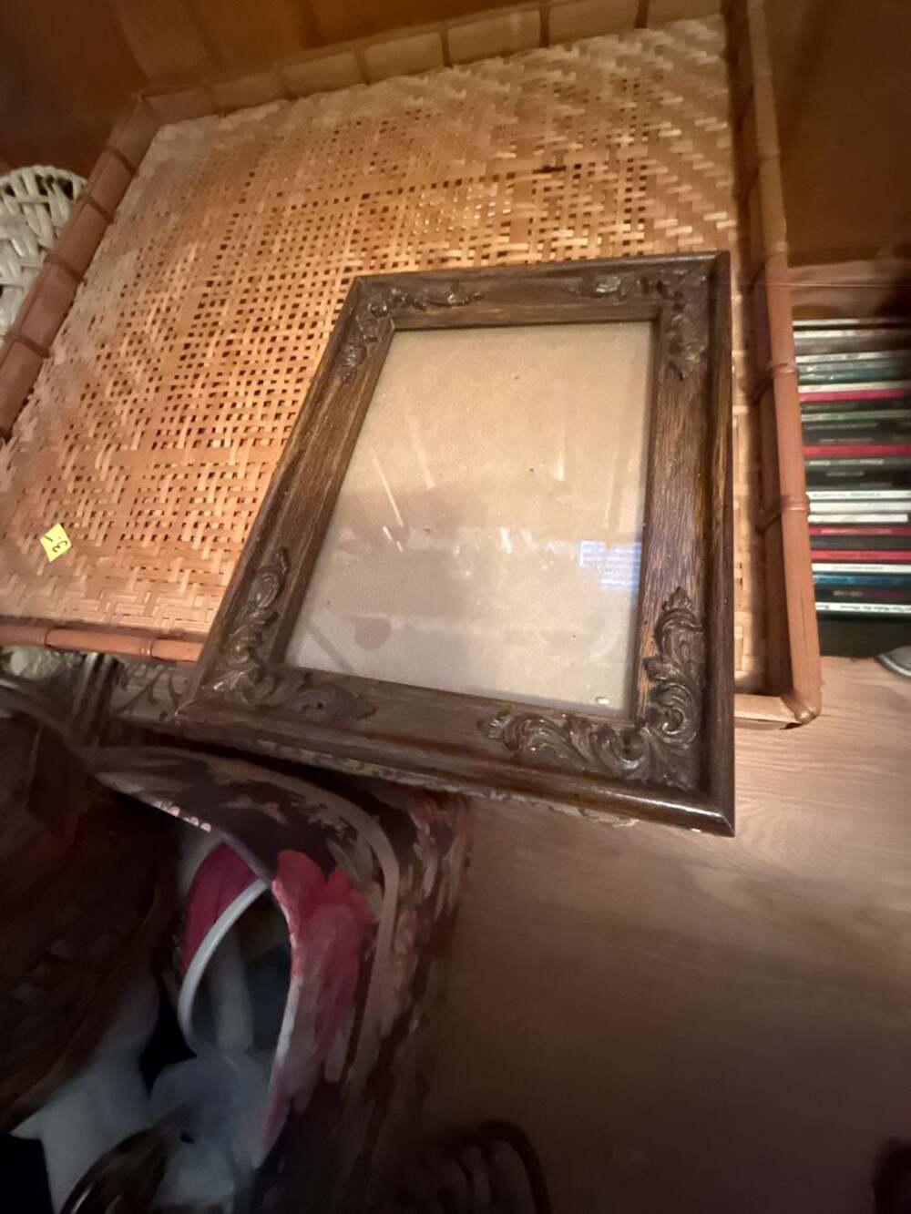 Vintage Ornate Dark Wood Decorative Picture Frame